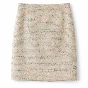 J. Crew Cream Tweed Pencil Skirt with Multicolor Speckle size 2
